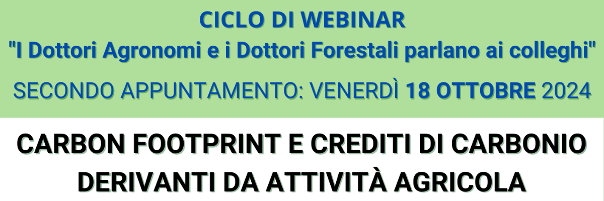 Carbon Footprint e crediti di carbonio derivanti da attività agricola